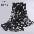 New Lady's Scarf Autumn Winter Korean Fashion Scarves skull Printed Scarfs